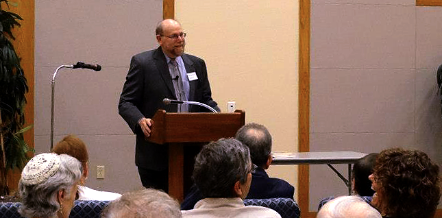Rabbi Address speaking at the Jewish Federation of Southern Arizona's Handmaker House, April 23