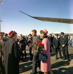President and Mrs. Kennedy arrive at Love Field in Dallas, TX, 22 November 1963.  Photo Credit: Cecil Stoughton. White House Photographs. John F. Kennedy Presidential Library and Museum, Boston