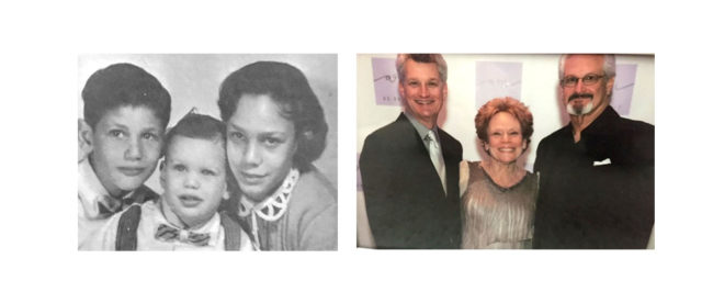 Sandy Taradash and her brothers, 1958 and 2017
