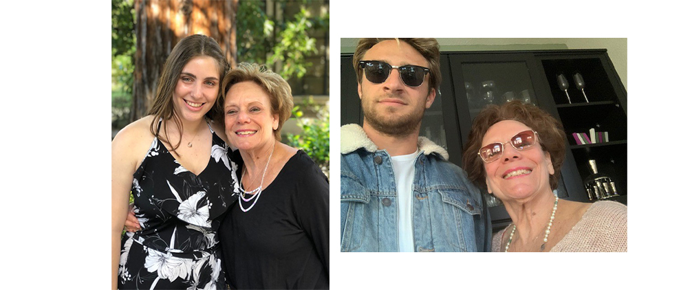 Sandy Taradash with her grandchildren, Ari, in left photo, and Jacob, in photo at right