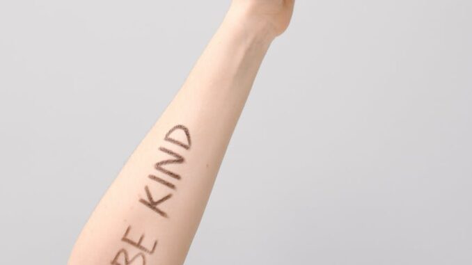 person with message on her arm